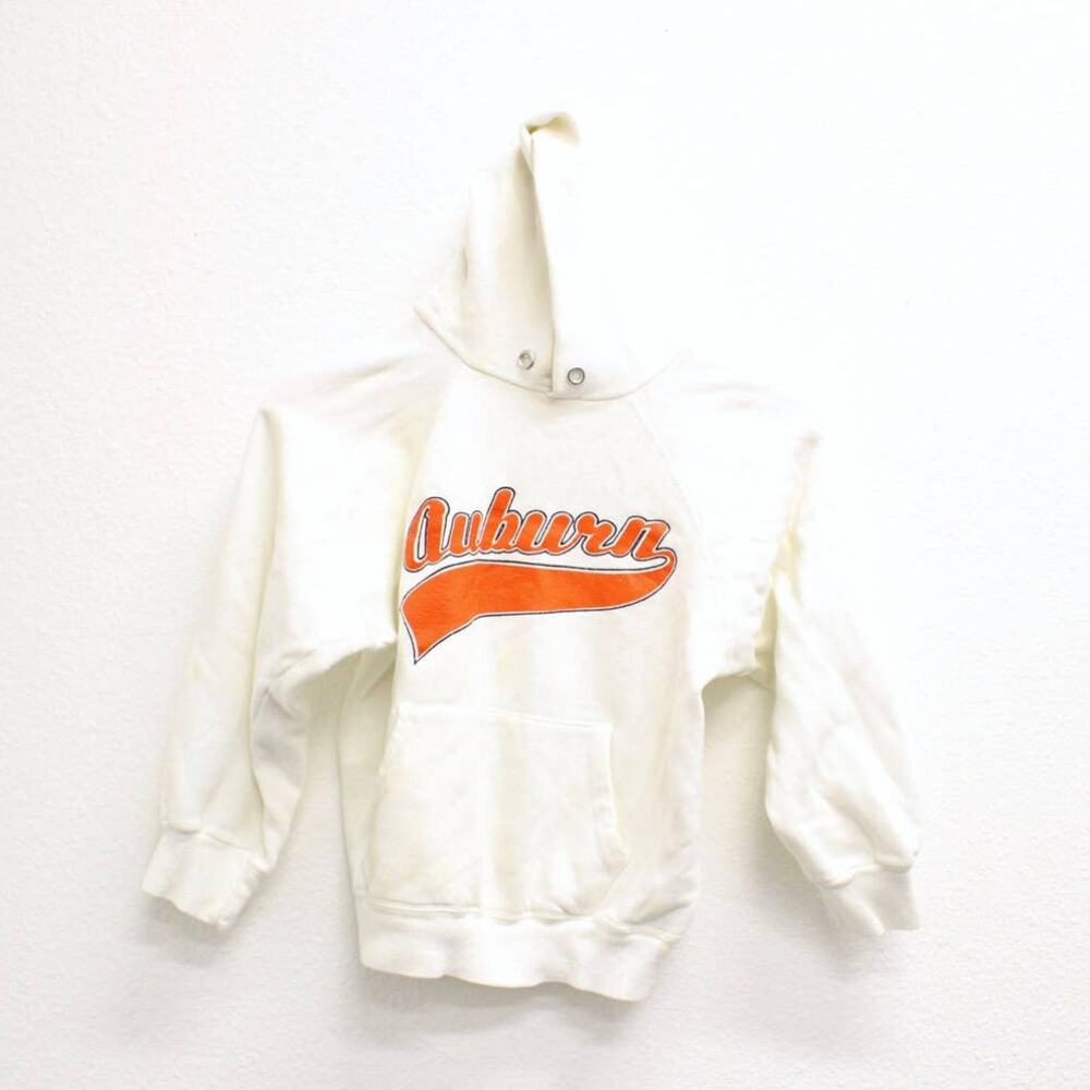 Vintage 80s Auburn Tigers Champion White Hoodie Youth Small NCAA